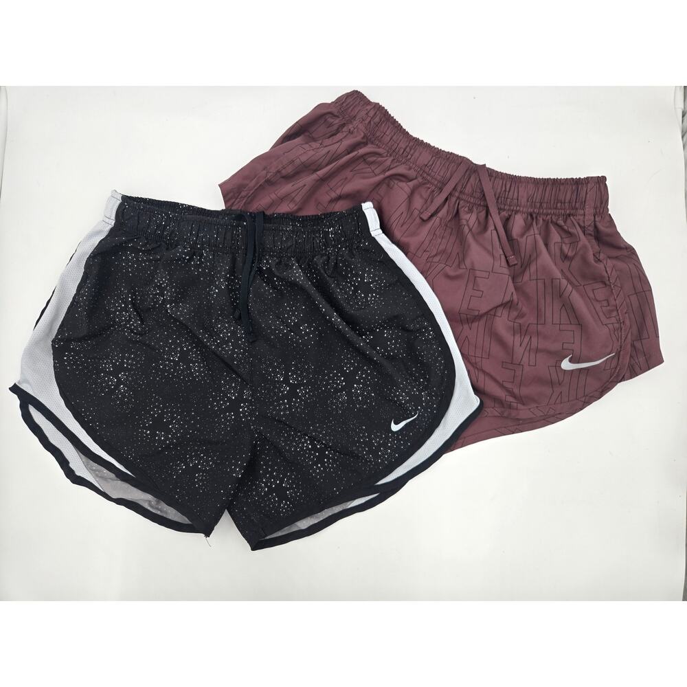 Nike Running Shorts Bundle Womens Medium Black Pink Lined Dri Fit